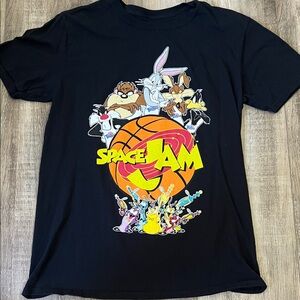 Vintage Space Jam Black Graphic T-Shirt